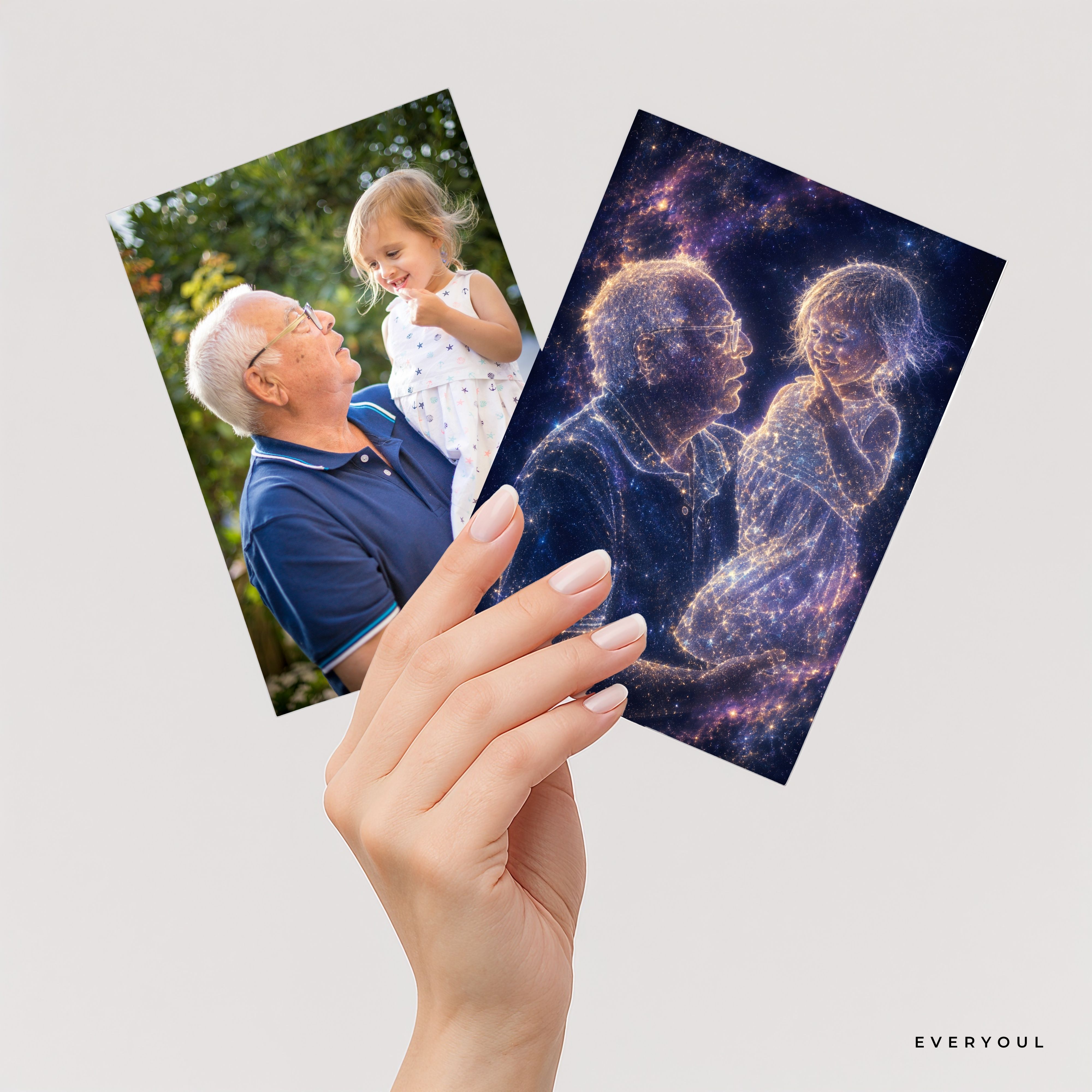 Starlight portrait of Grandfather & granddaughter